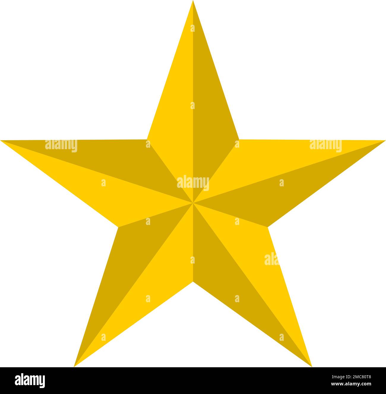 Single Isolated Shaded Golden Star with 3D Effect. Vector Image Stock ...