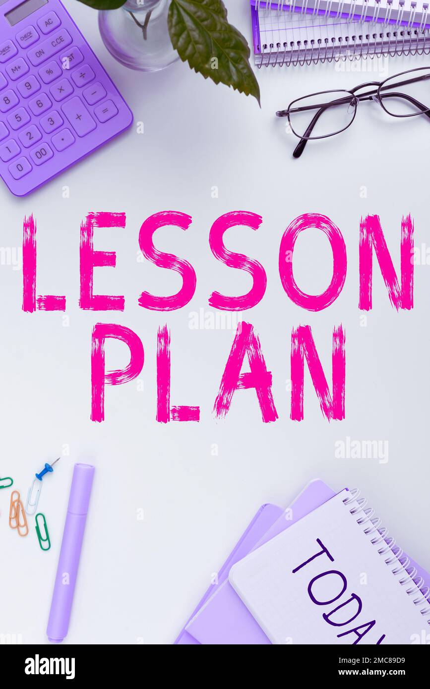 Design Lesson Title Text Writing displaying text Lesson Plan. Business showcase a teacher's ...
