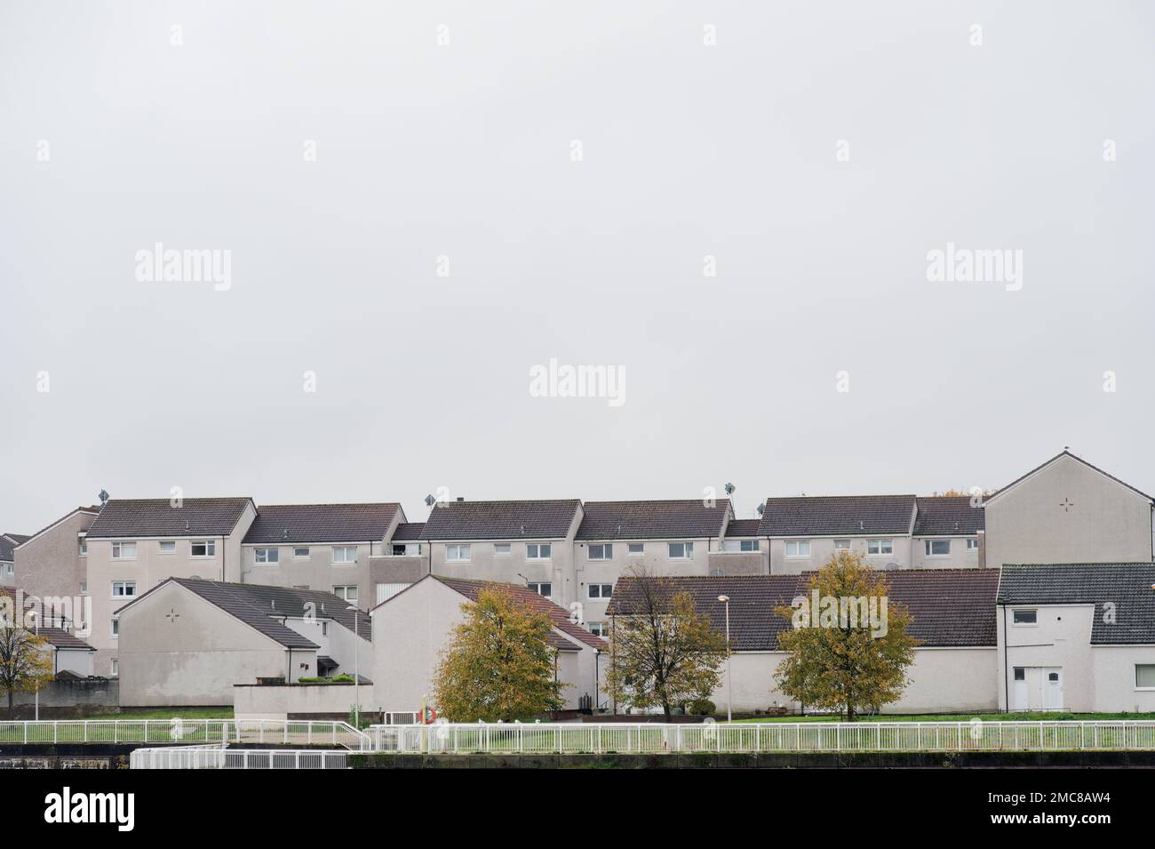 Council flats in poor housing estate with many social welfare issues in