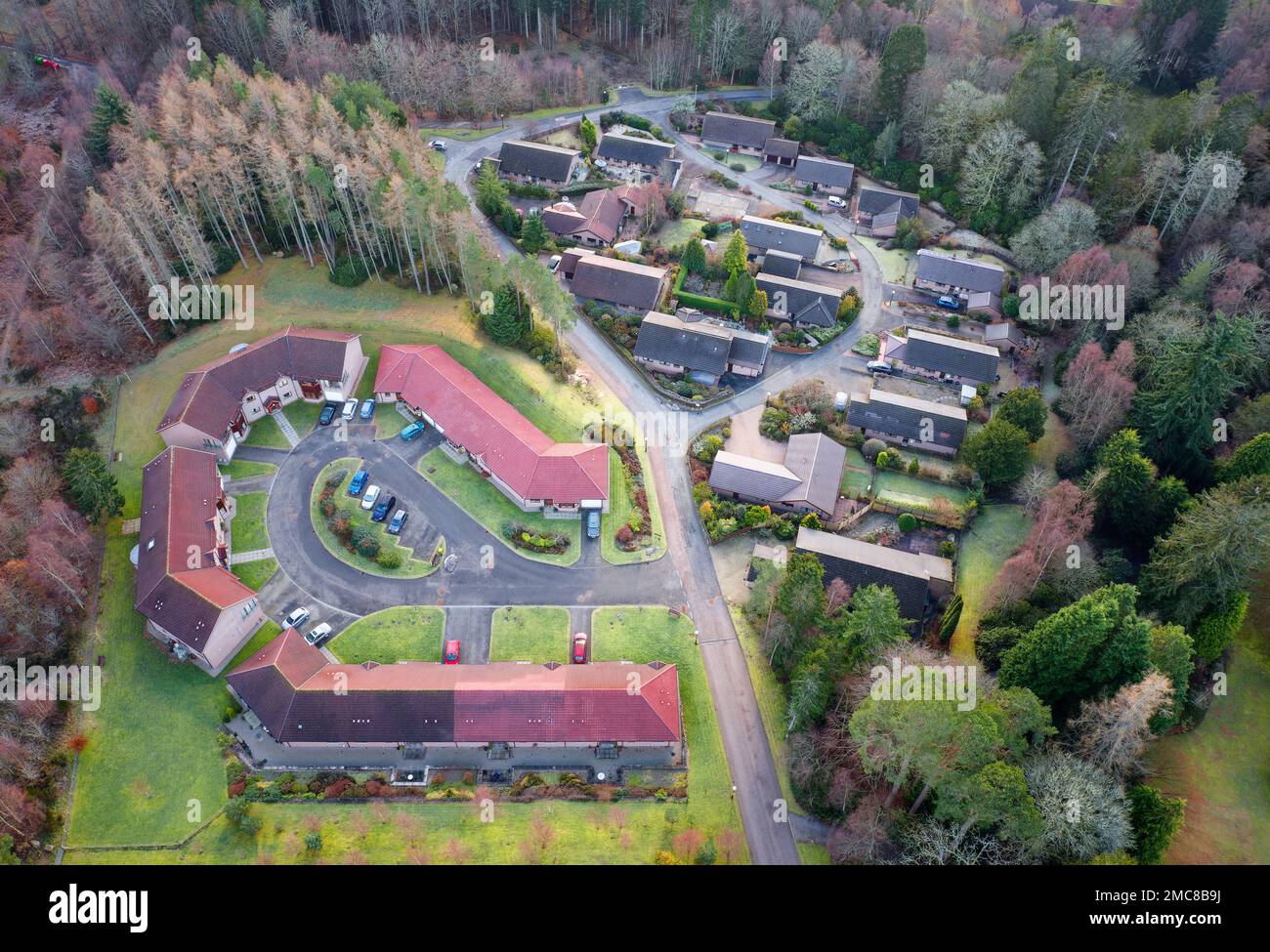 Arncroach Luxury countryside rural village aerial view from above in Inchmarlo ...