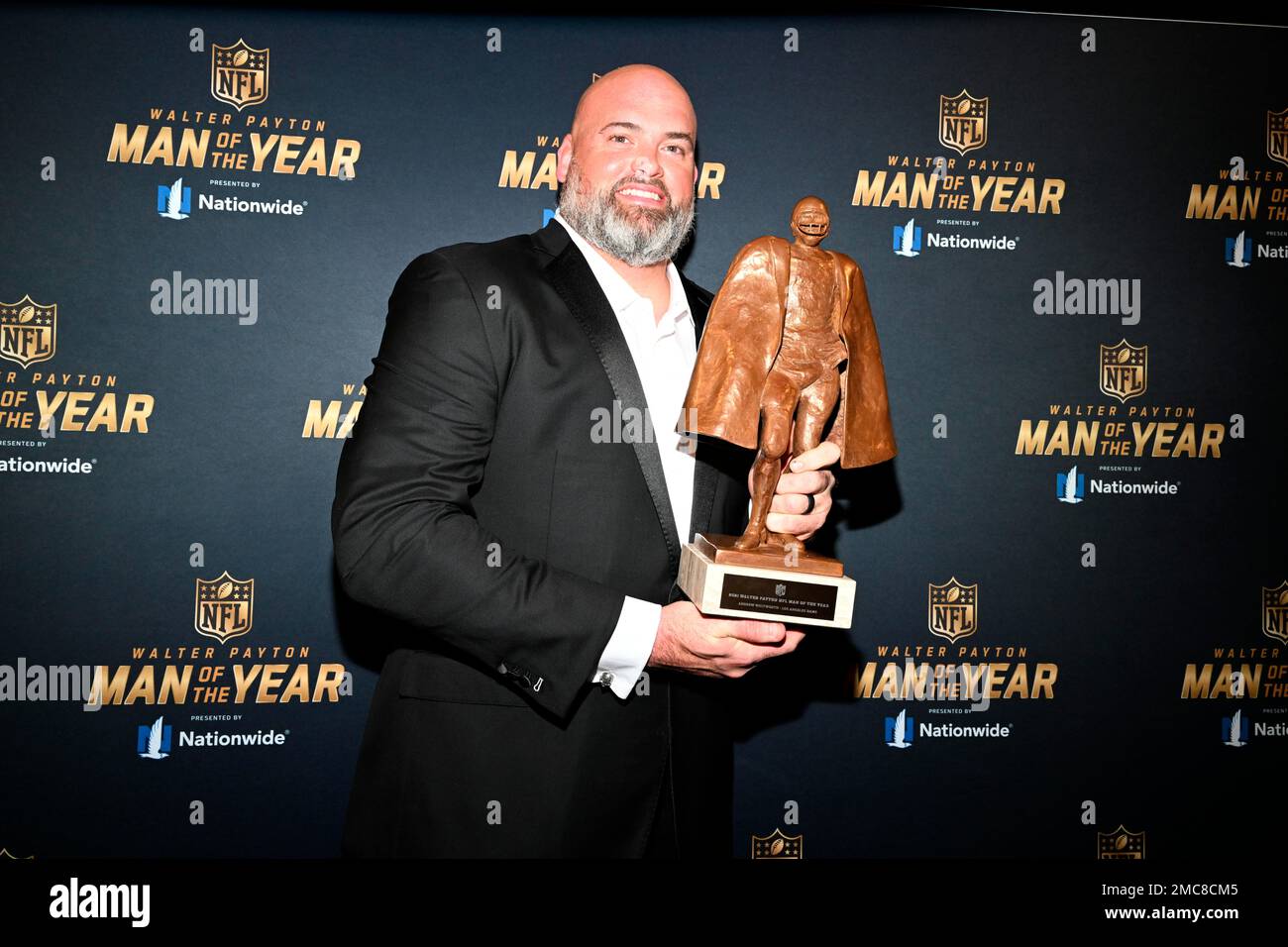 Los Angeles Rams offensive tackle Andrew Whitworth poses with the