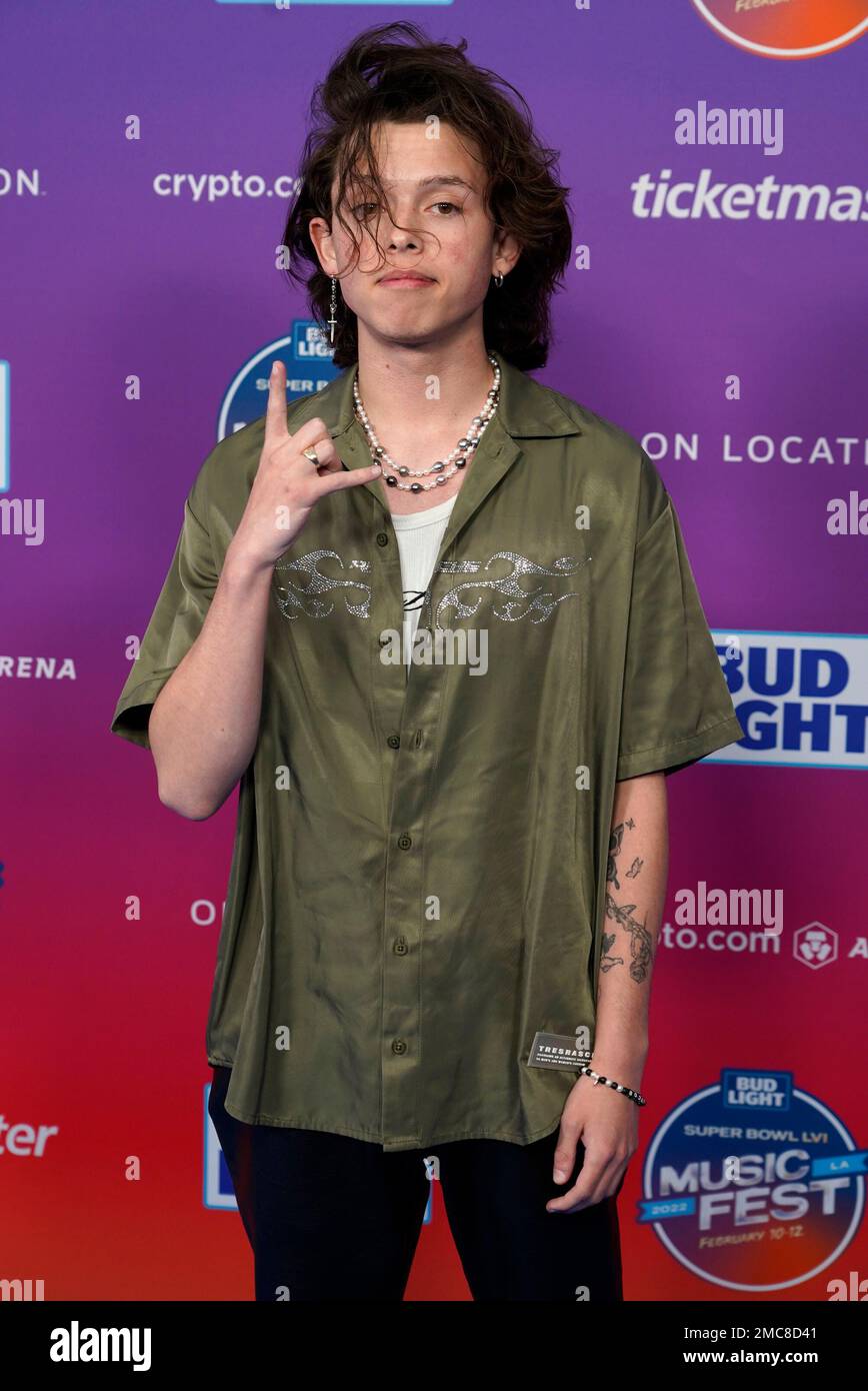 Jacob Sartorius arrives at day one of the Bud Light Super Bowl Music Fest  on Thursday, Feb. 10, 2022, at Crypto.com Arena in Los Angeles. (AP  Photo/Chris Pizzello Stock Photo - Alamy
