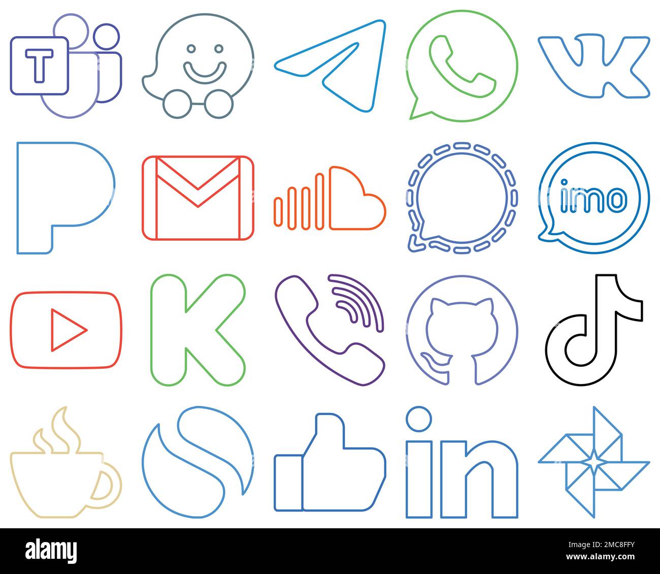 Flat Circle White Icon Set message. douyin. discord and twitch 20 Stylish  Icons Stock Vector Image & Art - Alamy