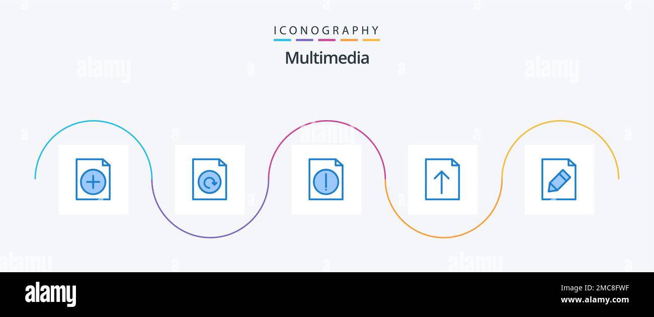Multimedia Blue 5 Icon Pack Including . file. pencil. document Stock ...