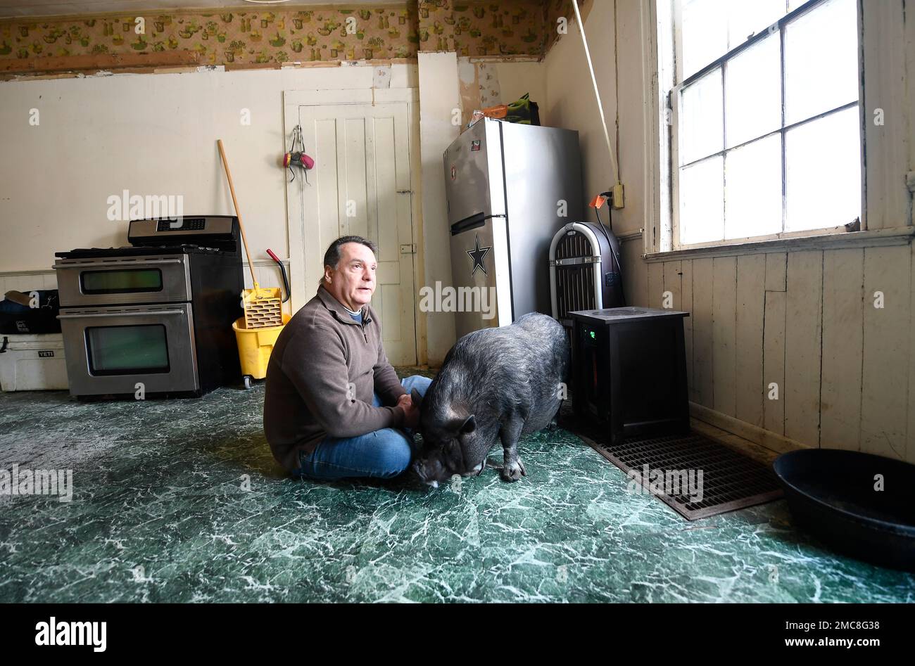 Wyverne Flatt who is fighting to keep his potbellied pig Ellie as an