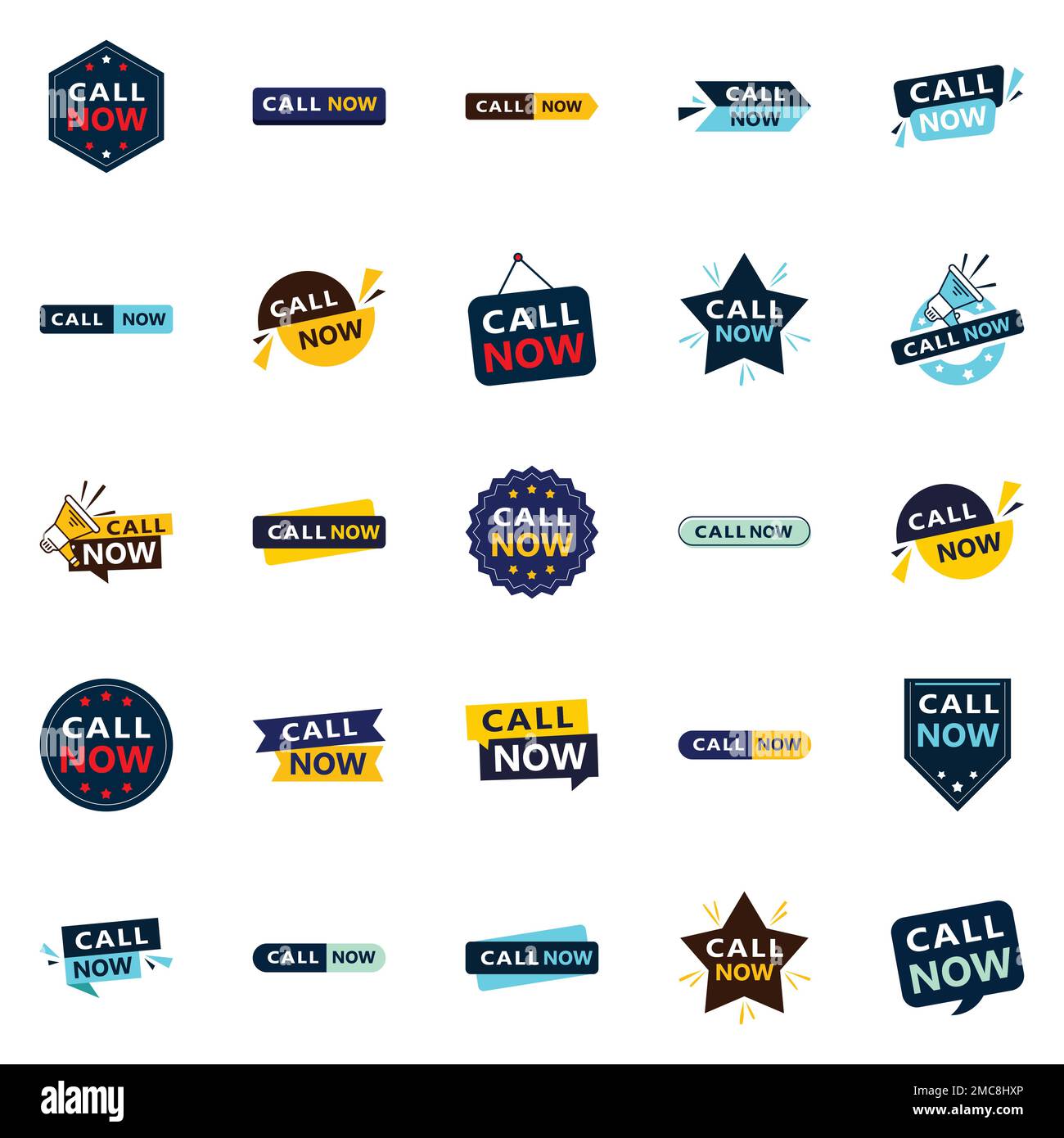 Call Now 25 Modern Typographic Elements for promoting calling in a