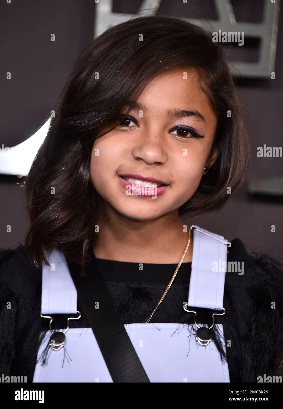 Jordyn Raya James arrives at the premiere of "Bel-Air" on Wednesday, Feb. 9, 2022, at the Barker