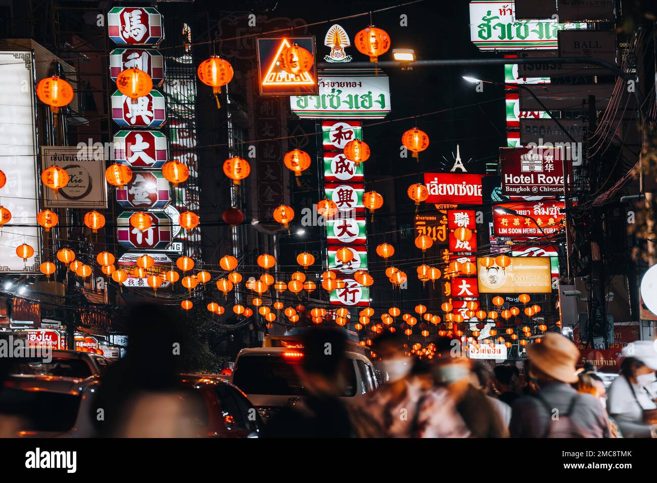 Chinese New Year Lunar in Chinatown Bangkok Thailand with Lanterns and ...