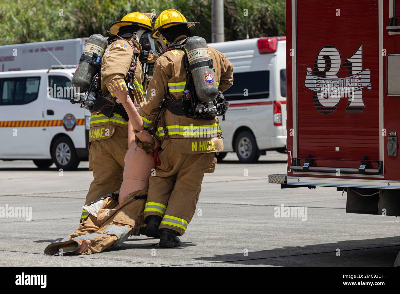Snatched Rescue Firefighters with Marine Corps Installations Pacific Fire and Emergency ...