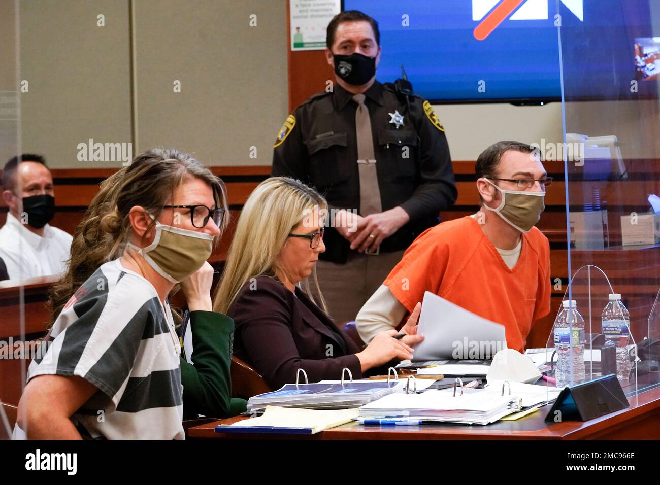 Jennifer Crumbley, left, and James Crumbley, right, the parents of ...