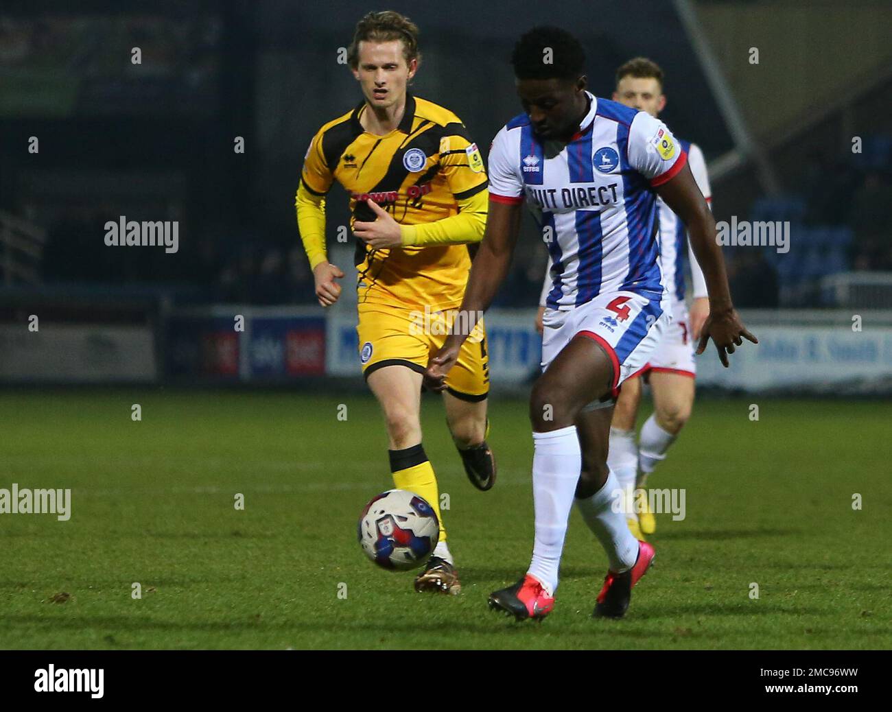 Hartlepool United's Mouhamed Niang during the Sky Bet League 2 match between Hartlepool United and Rochdale at Victoria Park, Hartlepool on Saturday 21st January 2023. (Credit: Michael Driver | MI News) Credit: MI News & Sport /Alamy Live News Stock Photo