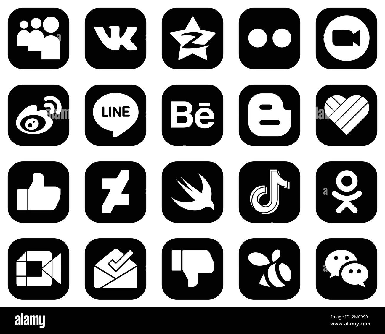 Flat Circle White Icon Set message. douyin. discord and twitch 20 Stylish  Icons Stock Vector Image & Art - Alamy