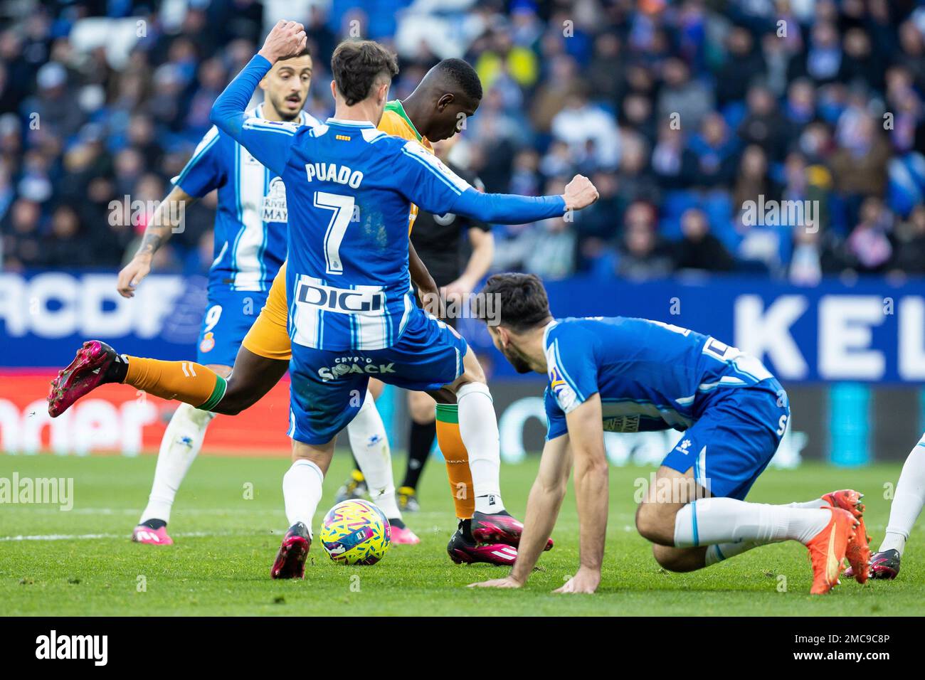 Luiz Enrique of Real Betis during the Liga match between RCD Espanyol and Real Betis at RCDE Stadium in Cornella, Spain. Stock Photo