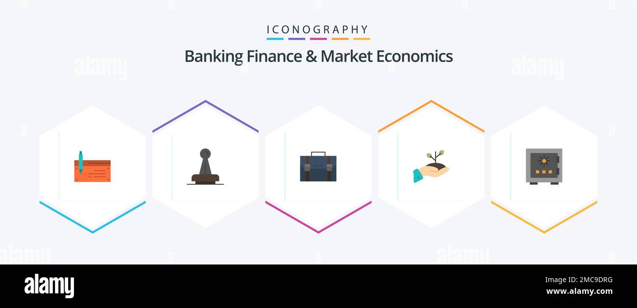 Banking Finance And Market Economics 25 Flat icon pack including
