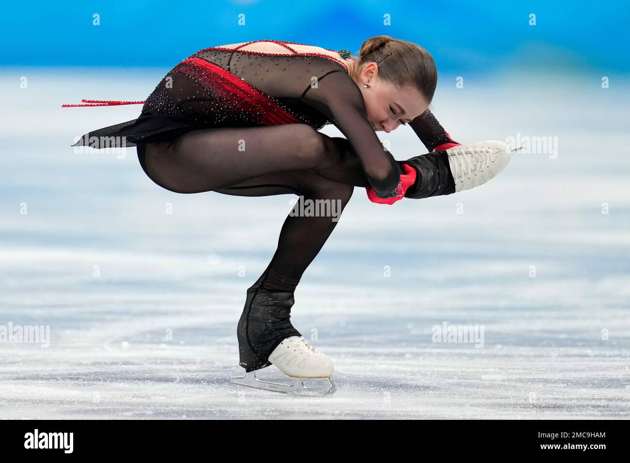 Kamila Valieva, of the Russian Olympic Committee, competes in the women