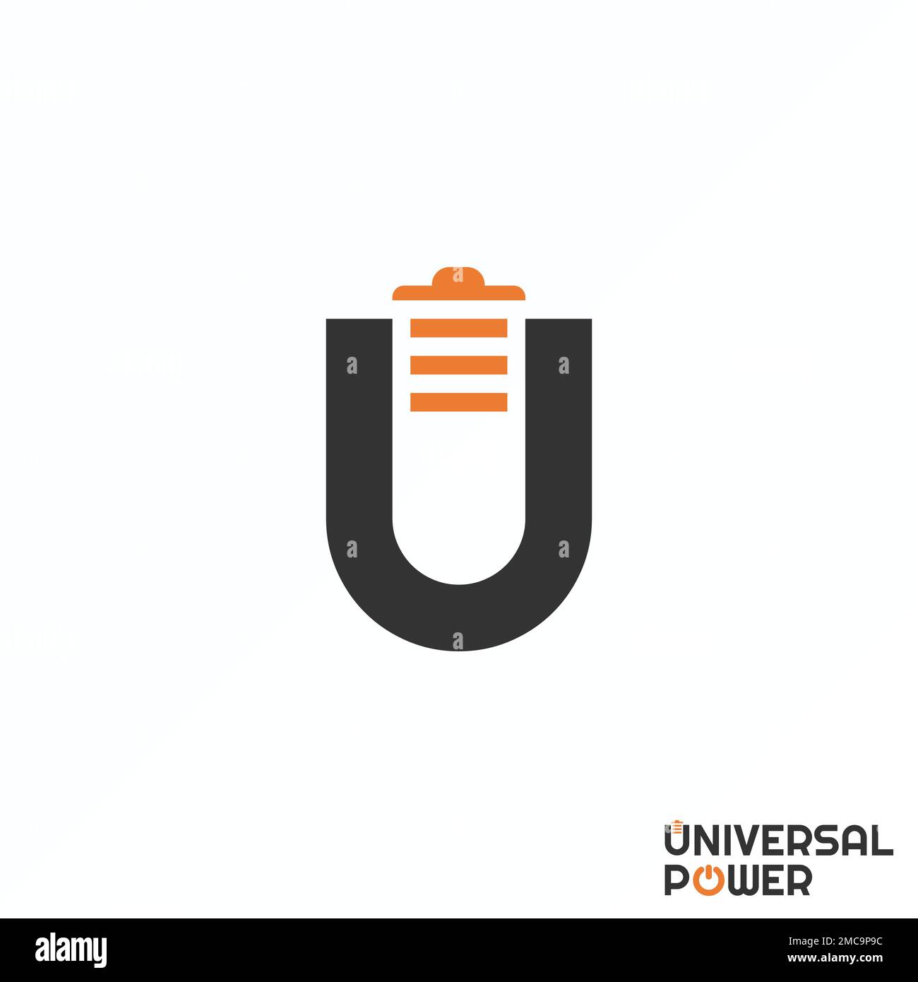 Letter or word U font with battery image graphic icon logo design abstract concept vector stock. Can be used as a symbol related to energy or initial Stock Vector