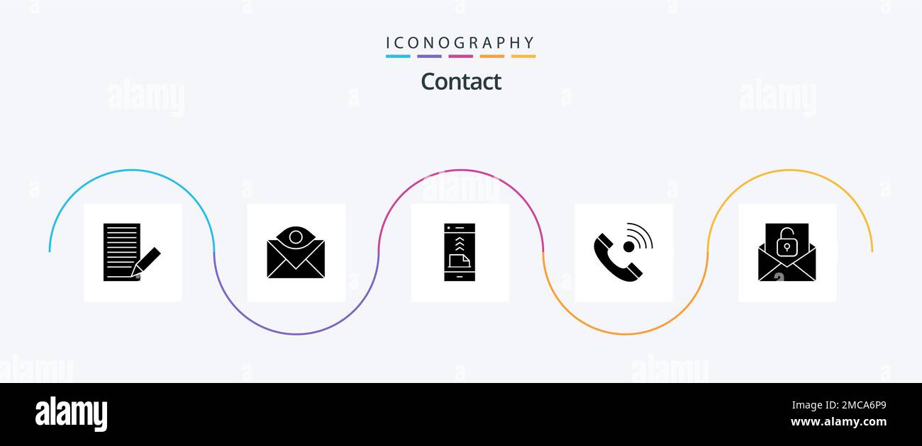 Contact Glyph 5 Icon Pack Including contact us. call. email. phone
