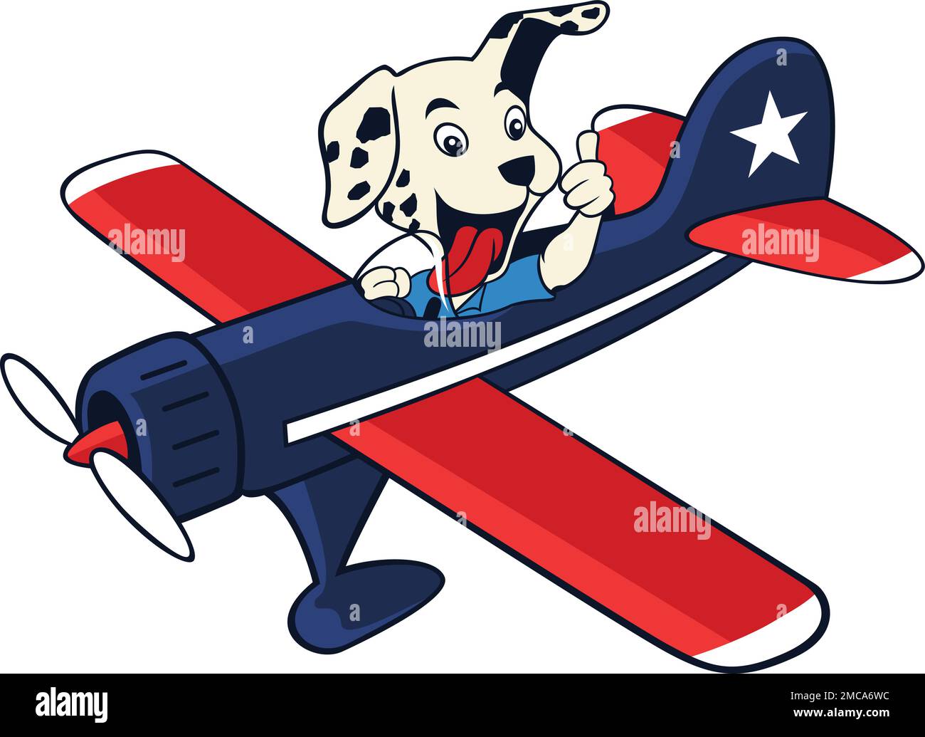 Playful Dog Flying a Plane Stock Vector