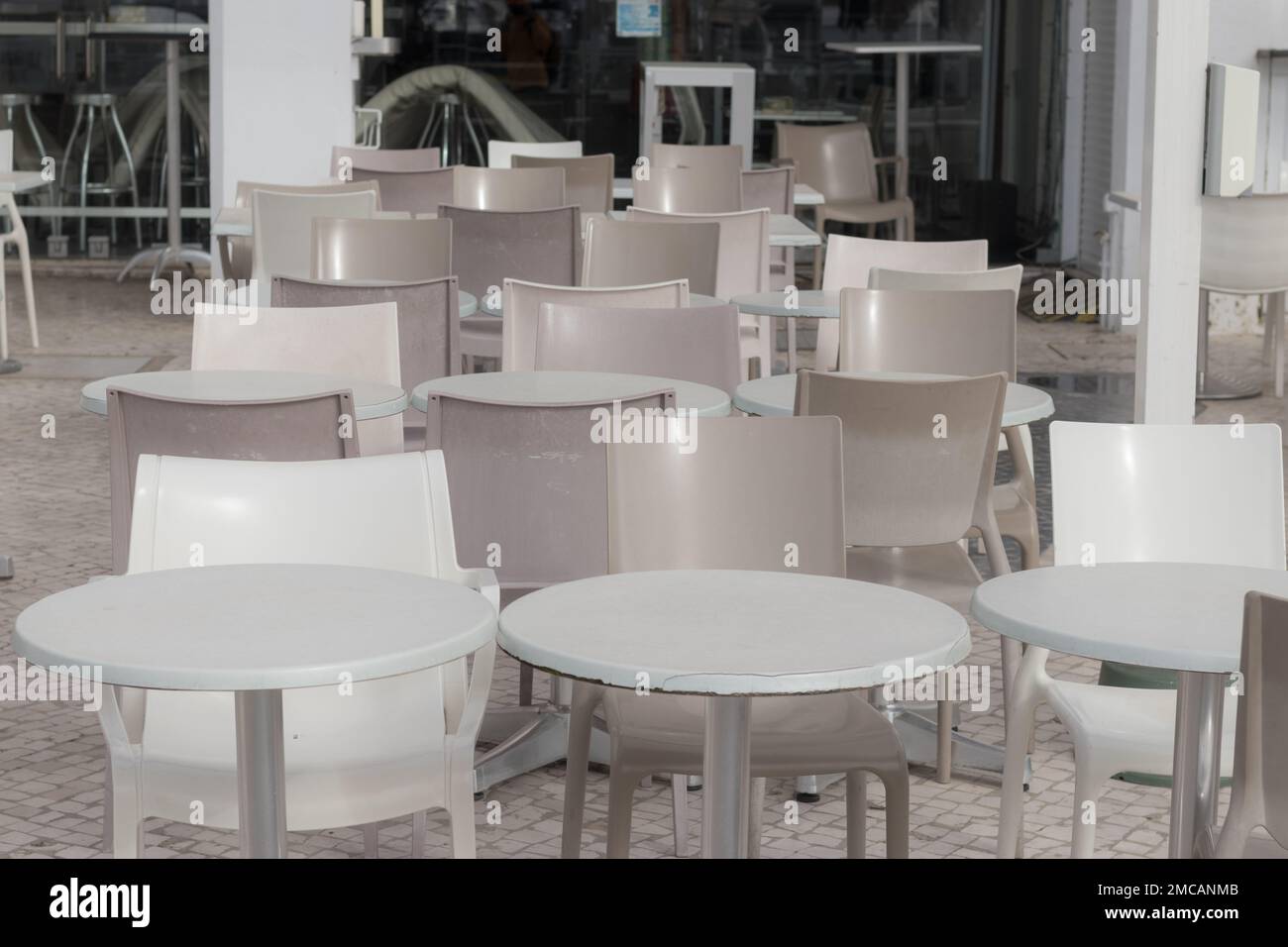 Interior of a cafe, restaurant, bistro, cafeteria in the modern city