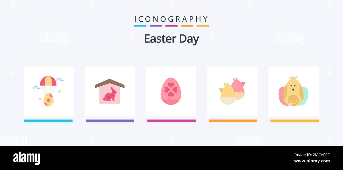 Easter Flat 5 Icon Pack Including baby. nature. egg. easter. egg ...