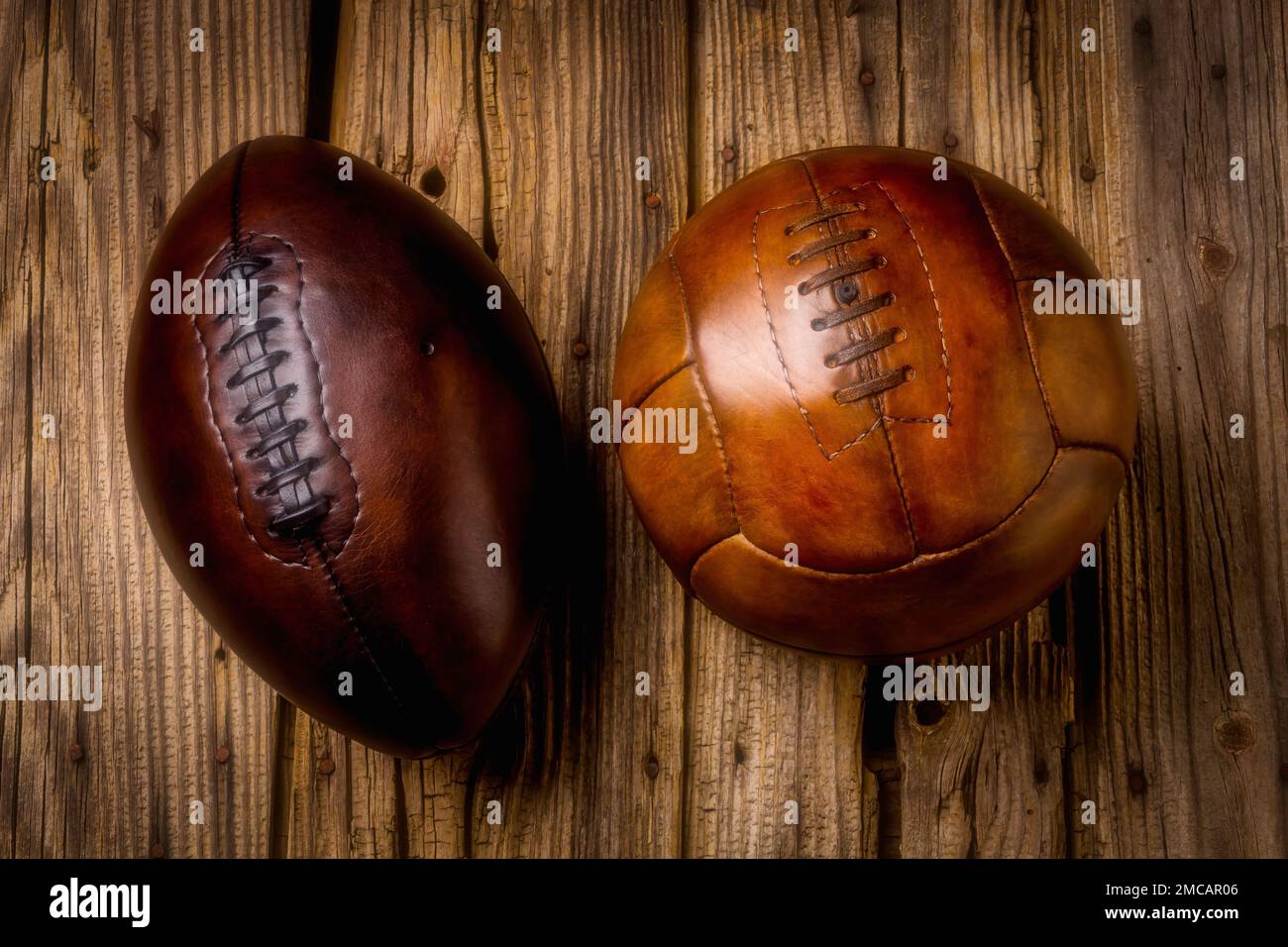 Football And Soccer Ball Stock Photo