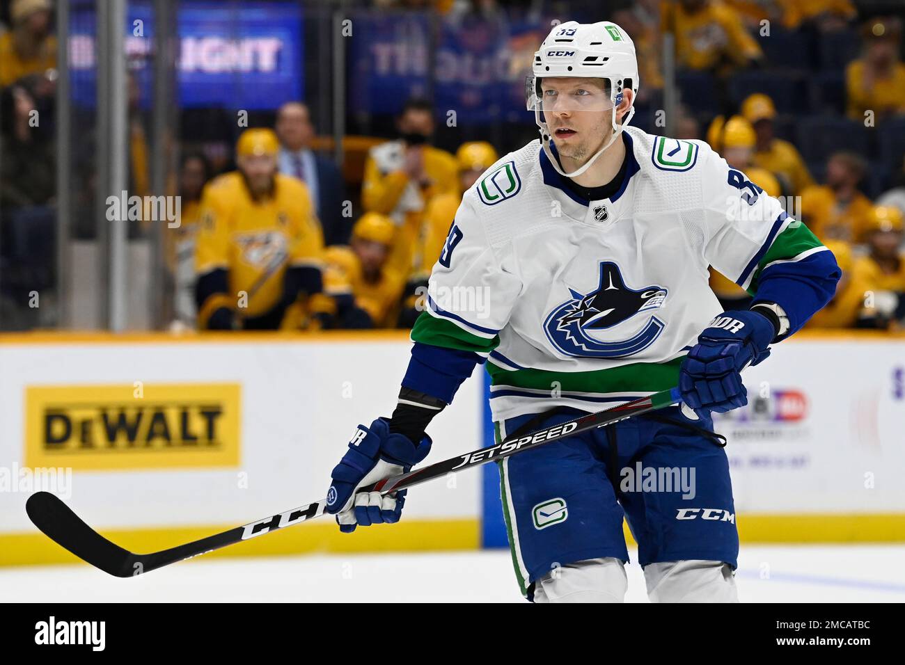 Vancouver Canucks right wing Alex Chiasson (39) plays against the