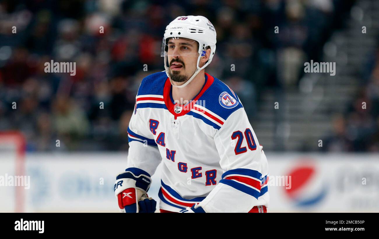 Chris Kreider New York Rangers Game-Used #20 White Bauer Helmet from the  2018-19 NHL Season