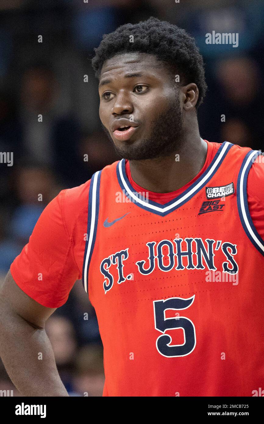 St. John's guard Dylan AddaeWusu (5) in action during an NCAA college
