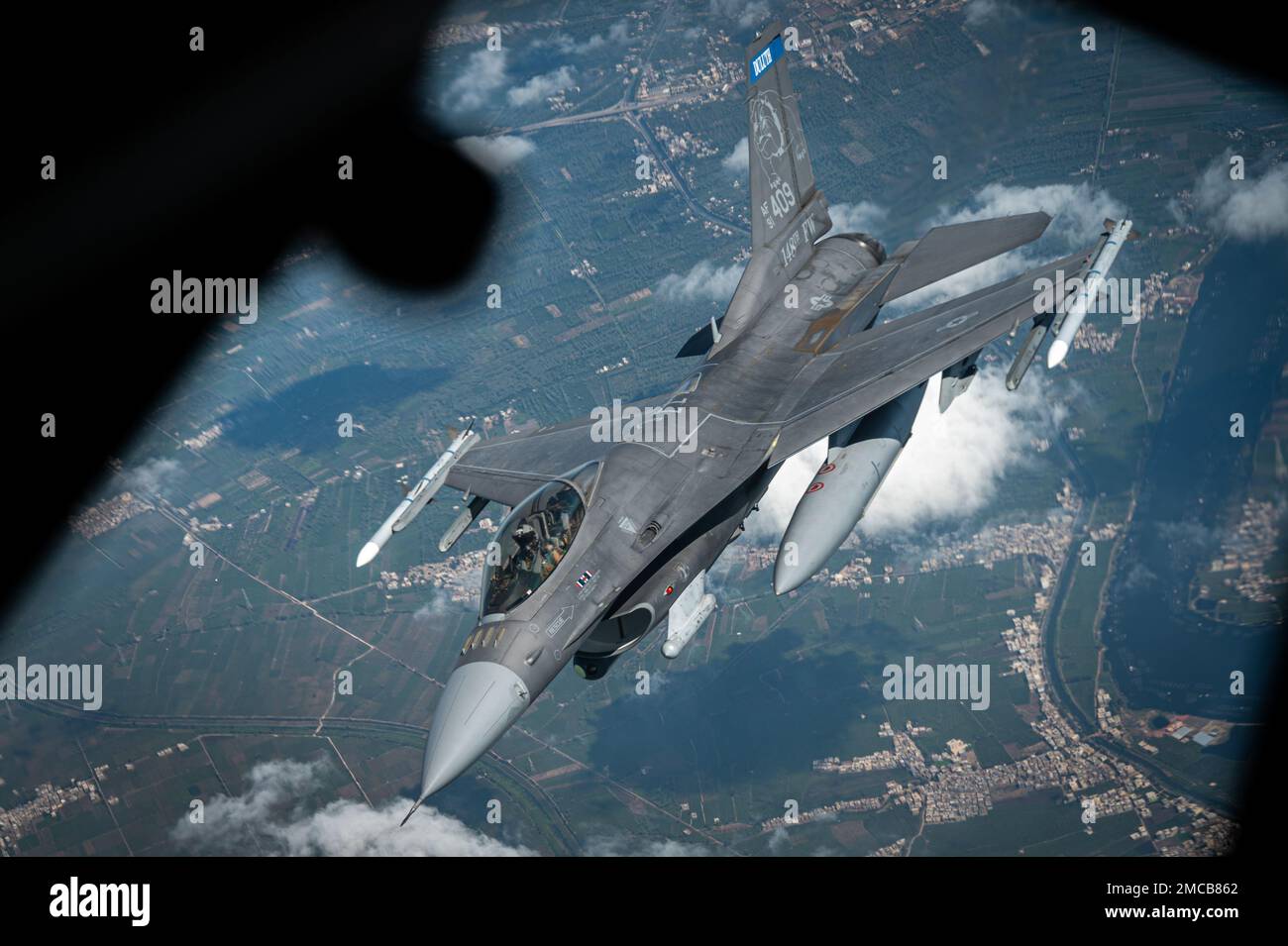 U.S. Air Force F-16 aircraft assigned to the 179th Expeditionary ...