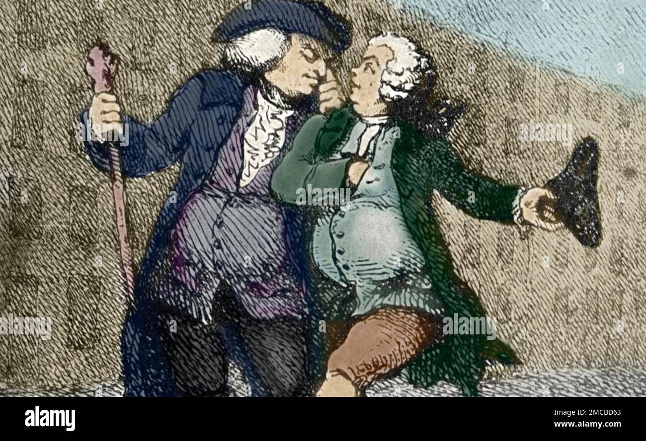 SAMUEL JOHNSON  (1709-1784) English lexicographer at left with James Boswell Stock Photo