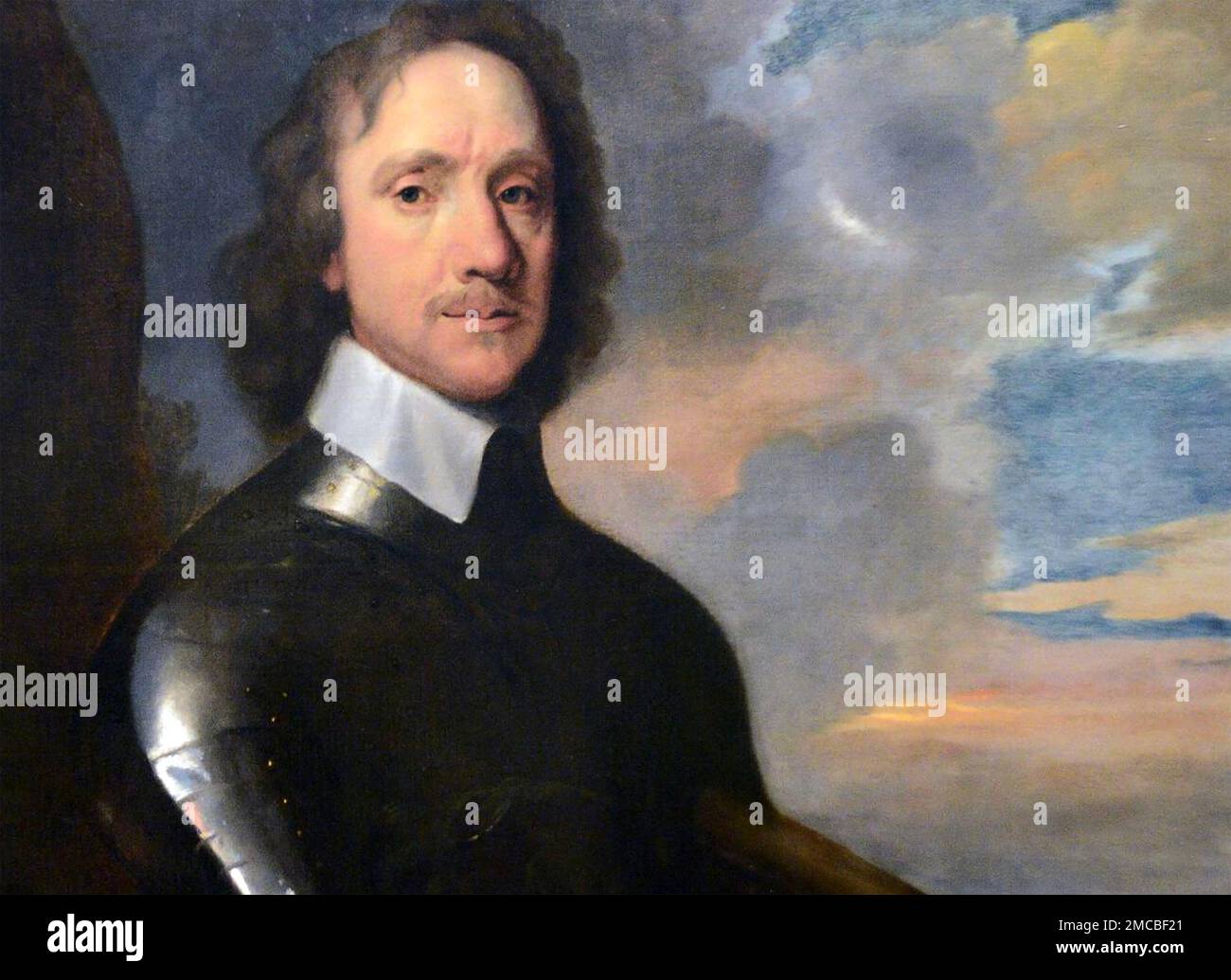 OLIVER CROMWELL (1599-1658) English politician and soldier. Detail of a portrait painted by Robert Walker about 1649 Stock Photo