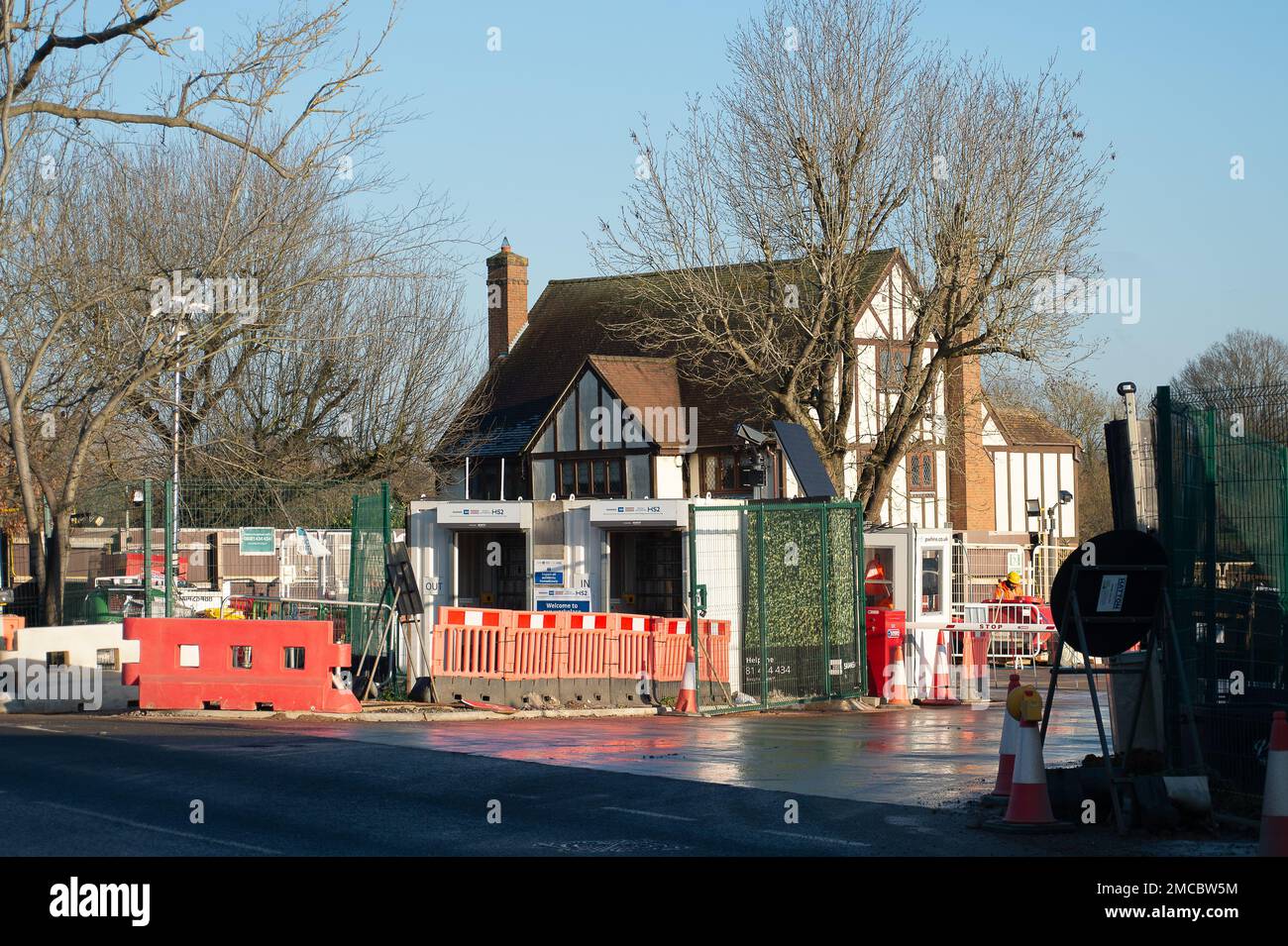West Ruislip, UK. 21st January, 2023. The HS2 construction site at
