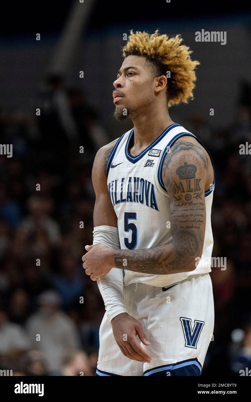 Villanova guard Justin Moore (5) in action during an NCAA college