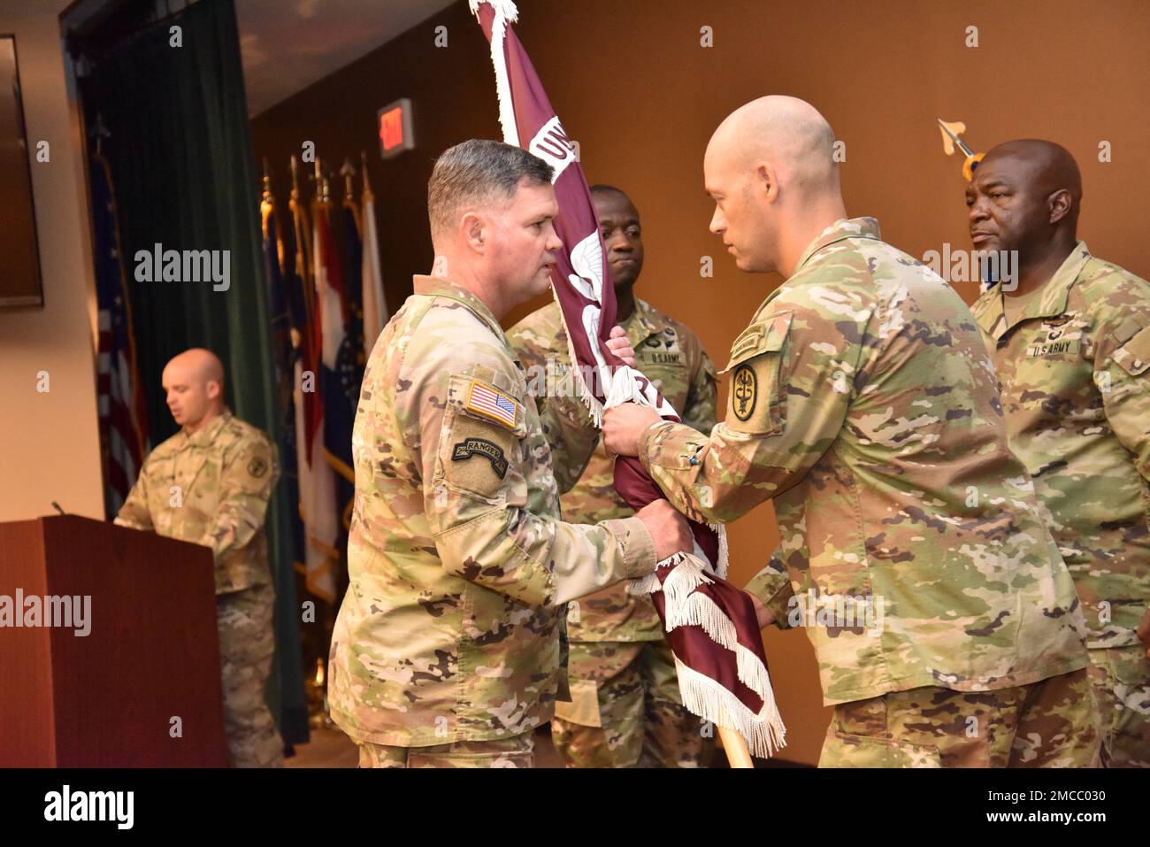 Lt. Col. Calvin Knox, outgoing commander of Fort Bragg Soldier Recover