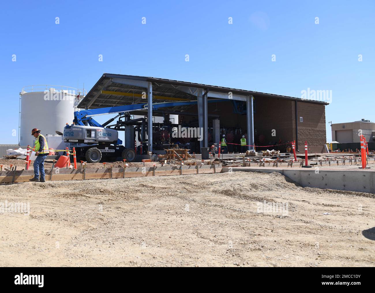 A portion of the Fresno Air National Guard, Calif., base fuel storage