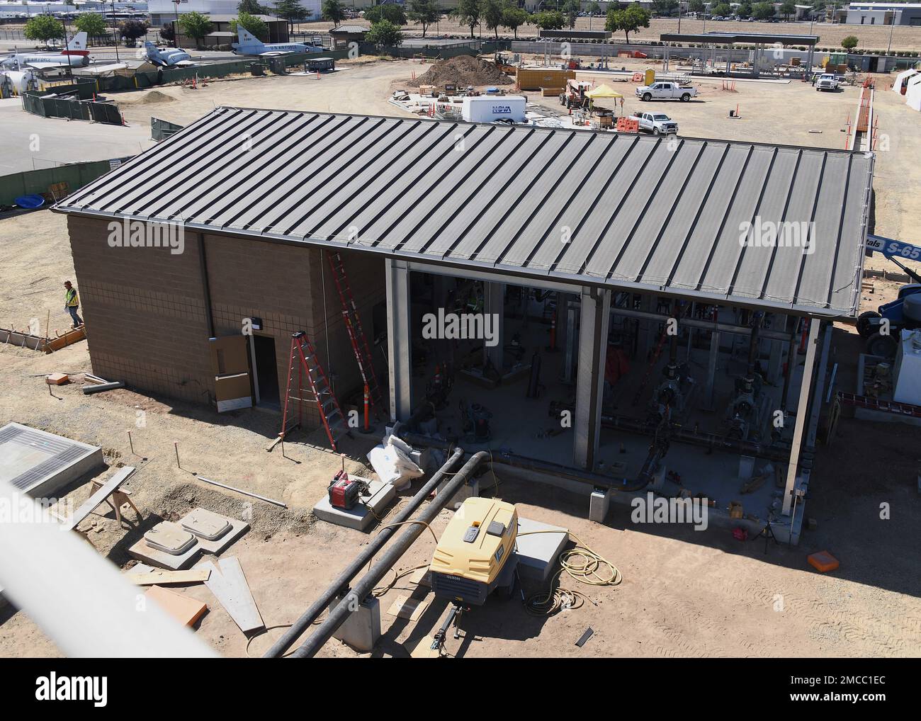 A portion of the Fresno Air National Guard, Calif., base fuel storage