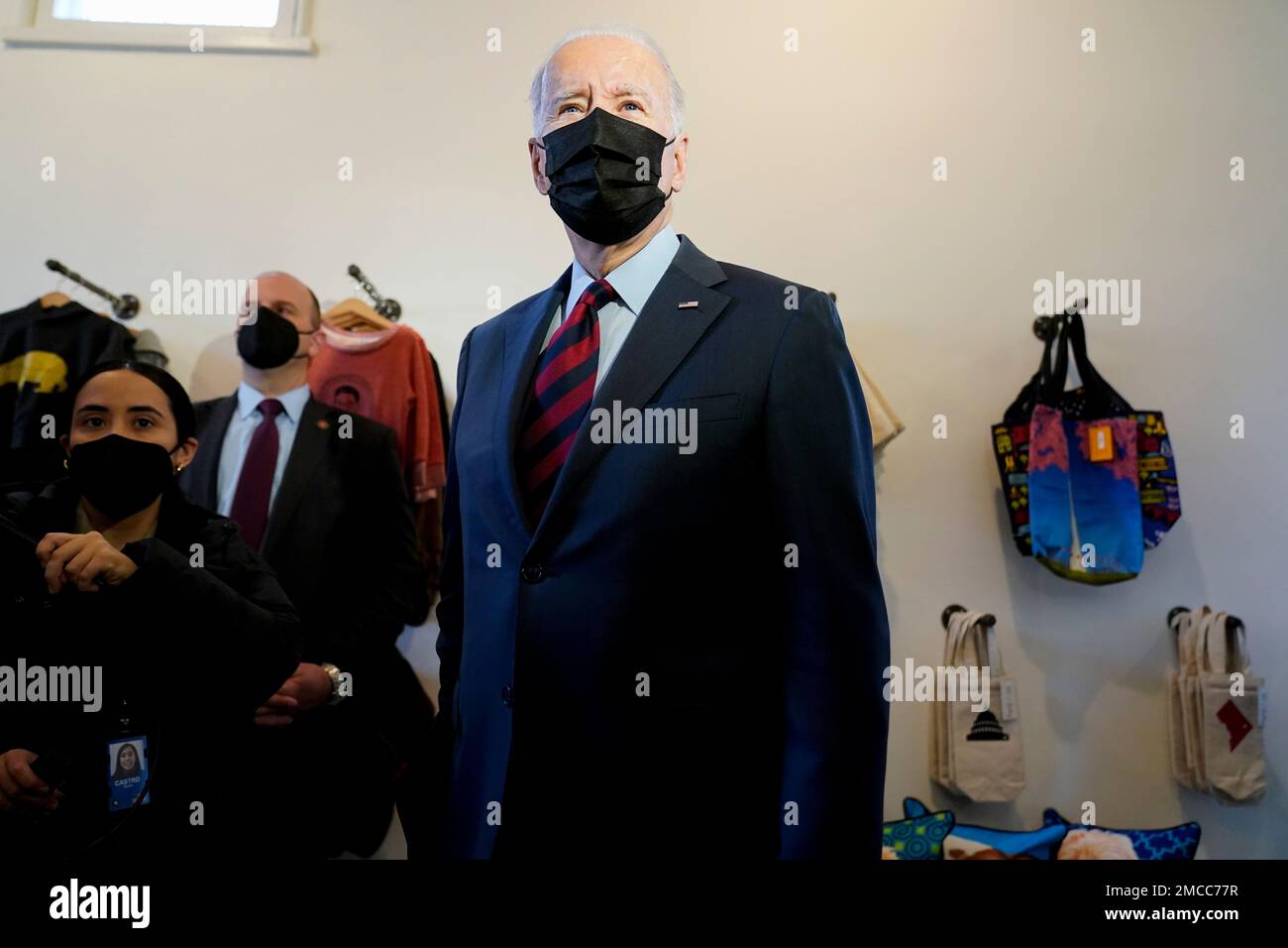 President Joe Biden visits the Honey Made store in Washington, Tuesday ...