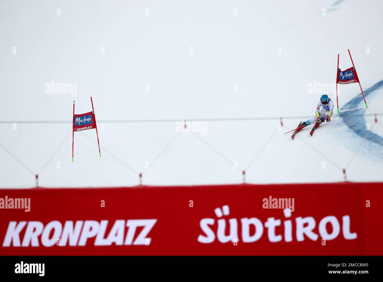 United States' Mikaela Shiffrin arrives at the finish area of an alpine ...