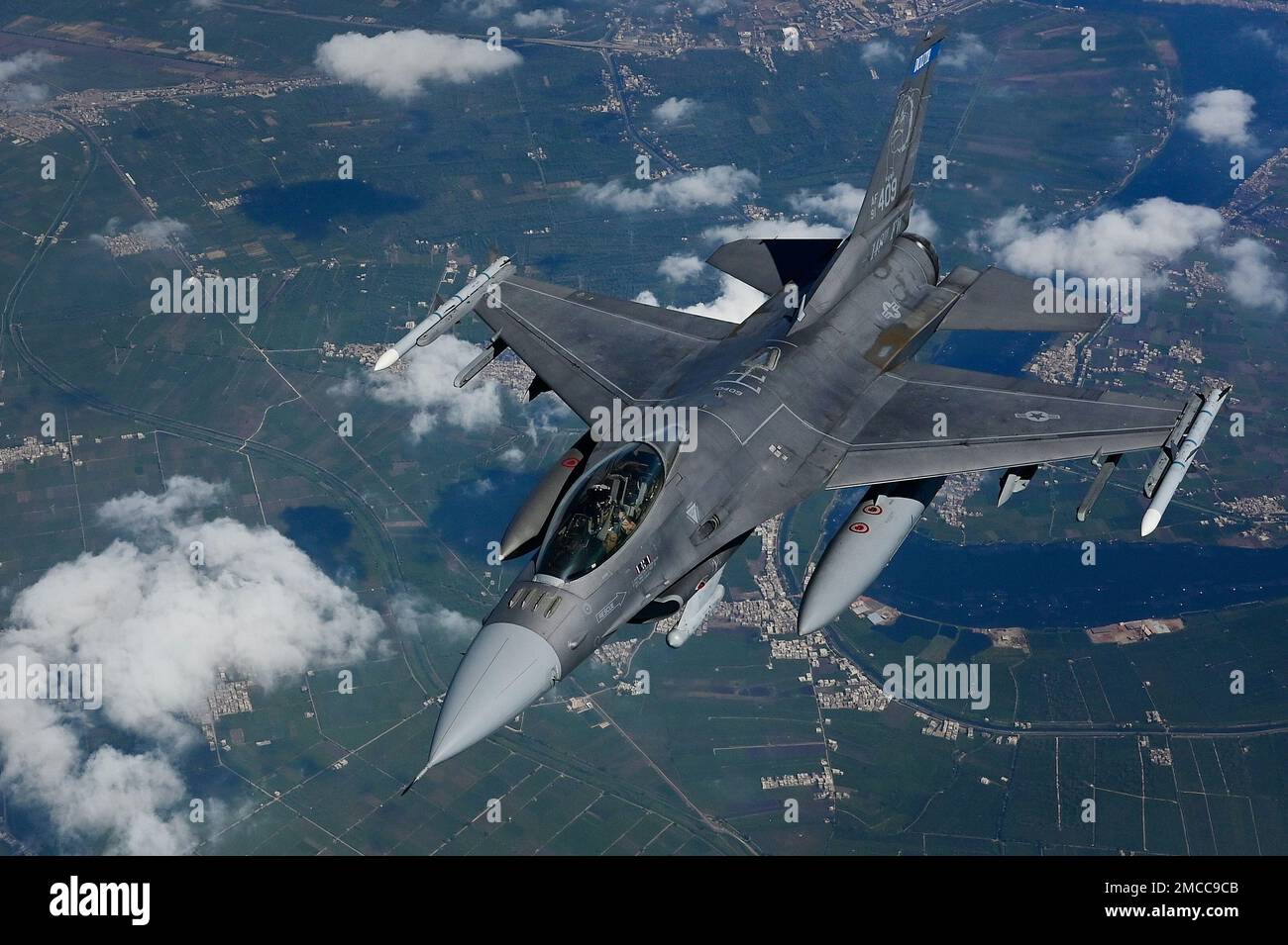 U.S. Air Force F-16 aircraft assigned to the 179th Expeditionary ...