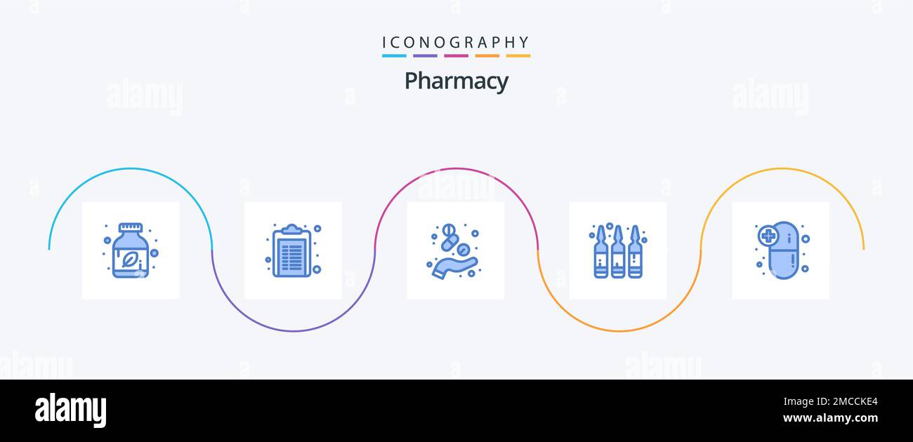 Pharmacy Blue 5 Icon Pack Including capsule. liquid. capsule. drug