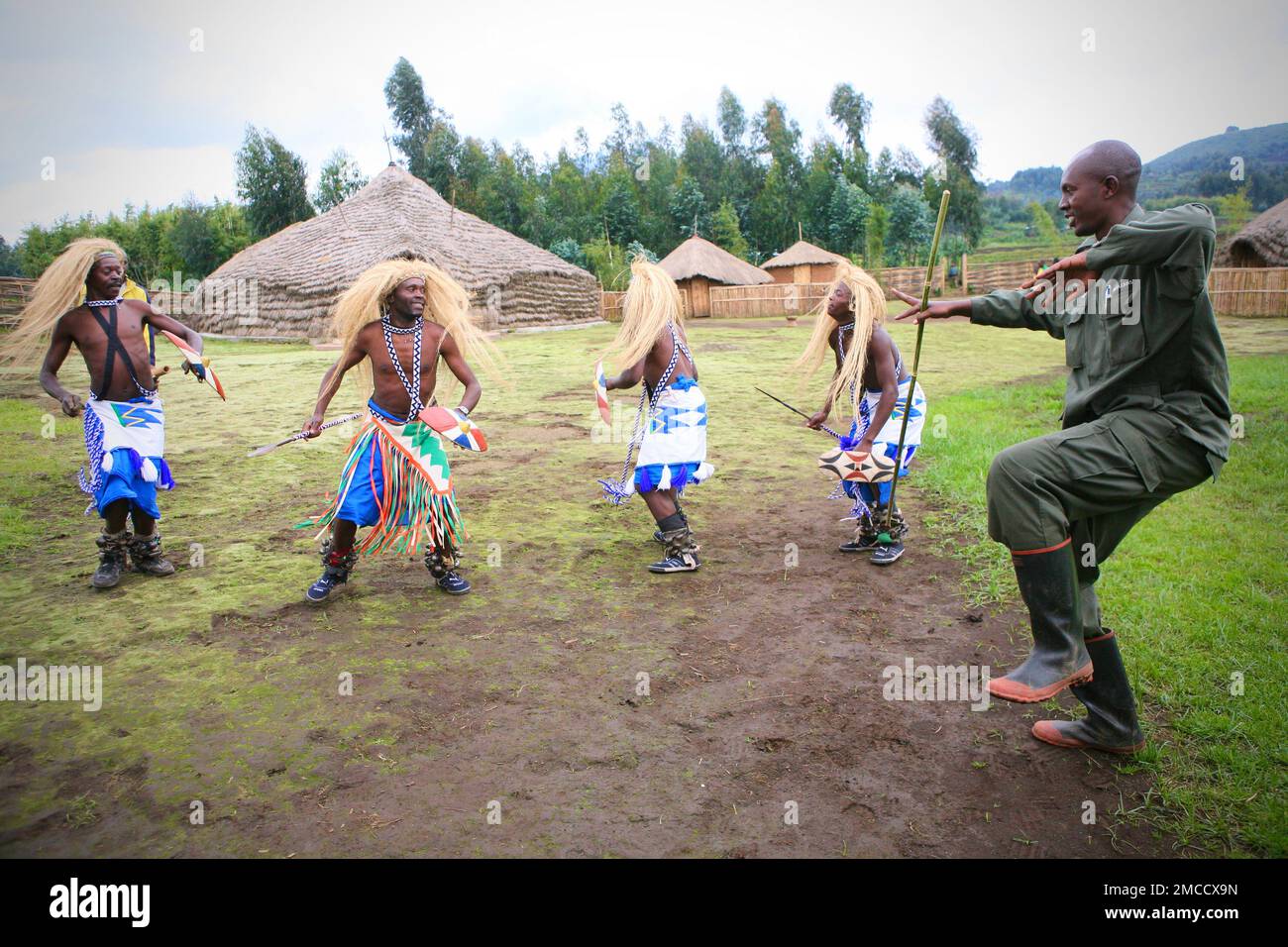 Virunga National Park Mountain Gorilla Rangers with Dancers in Rwanda ...