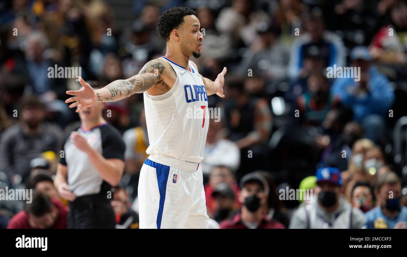 October 3, 2019 - Los Angeles Clippers guard Amir Coffey #7 guards Houston  Rockets guard James Harden #13 during a preseason game between the Los  Angeles Clippers and the Houston Rockets at