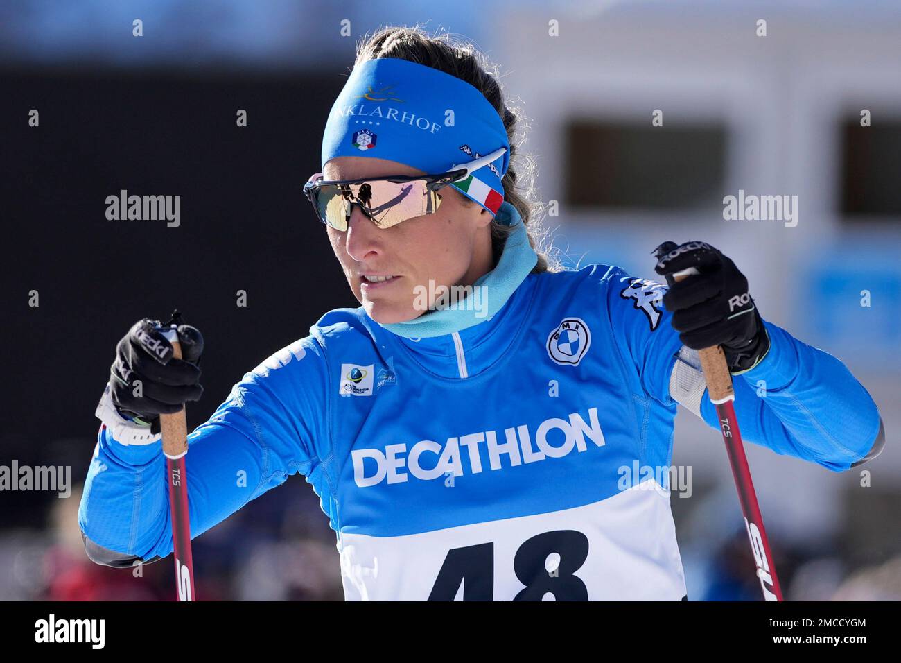 Federica Sanfilippo of Italy warms up during the women's 15km individual  race at the biathlon World Cup in Anterselva, Italy, Friday, Jan. 21, 2022.  (AP Photo/Matthias Schrader Stock Photo - Alamy