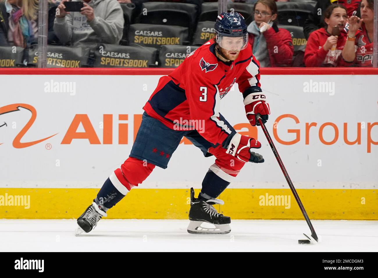 Washington Capitals defenseman Nick Jensen skates in the first period
