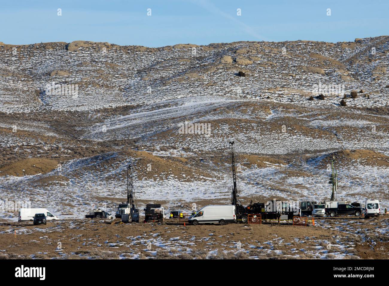 Geological testing takes place on the proposed site of a nuclear power