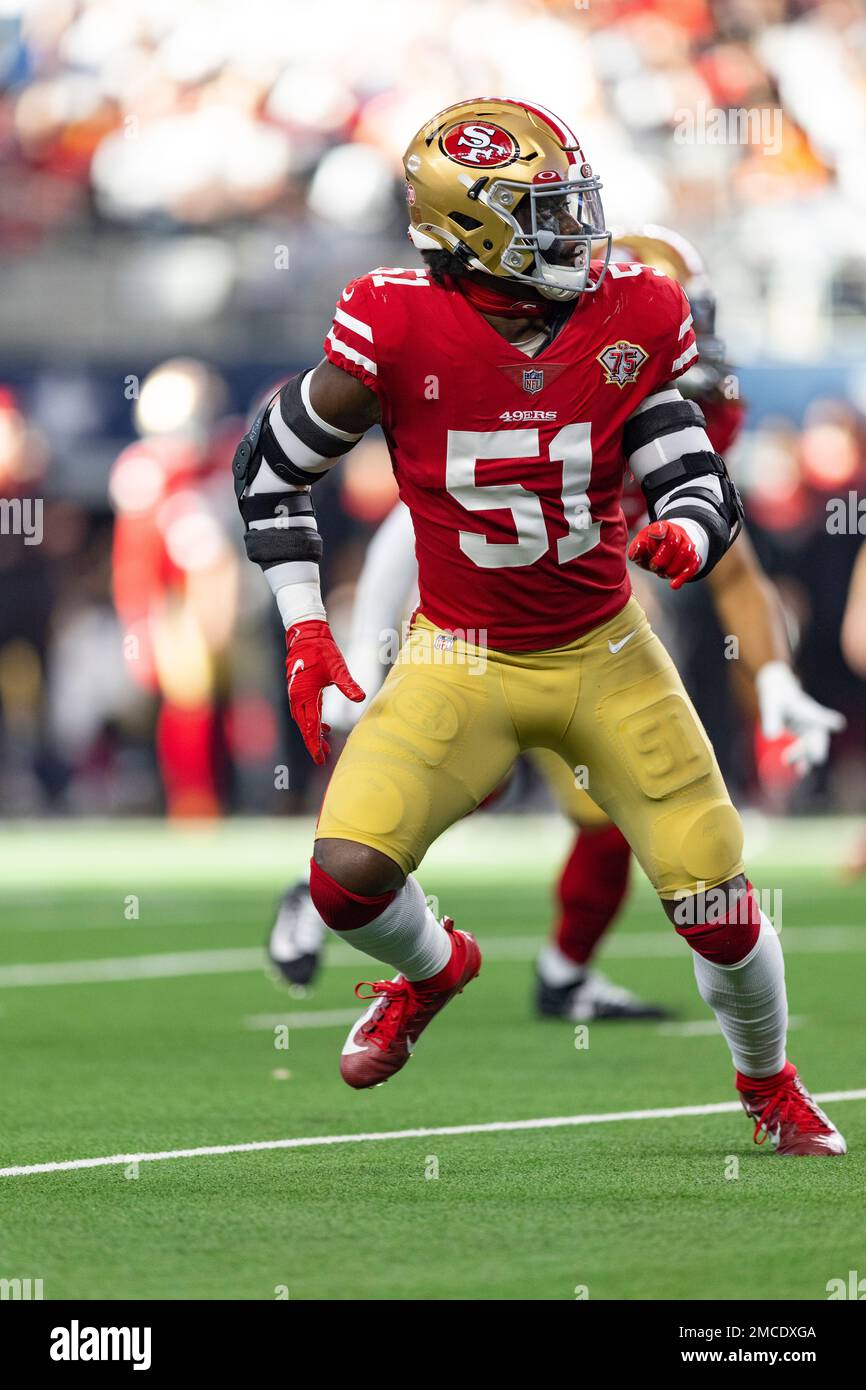 San Francisco 49ers outside linebacker Azeez Al-Shaair (51) is seen ...