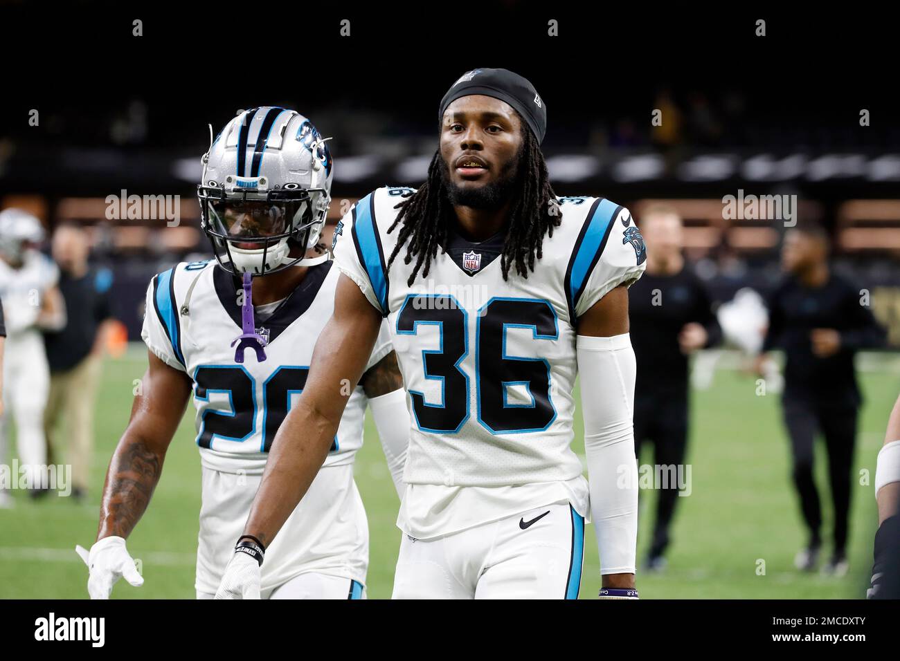 Carolina Panthers cornerback Madre Harper (36) is seen during an