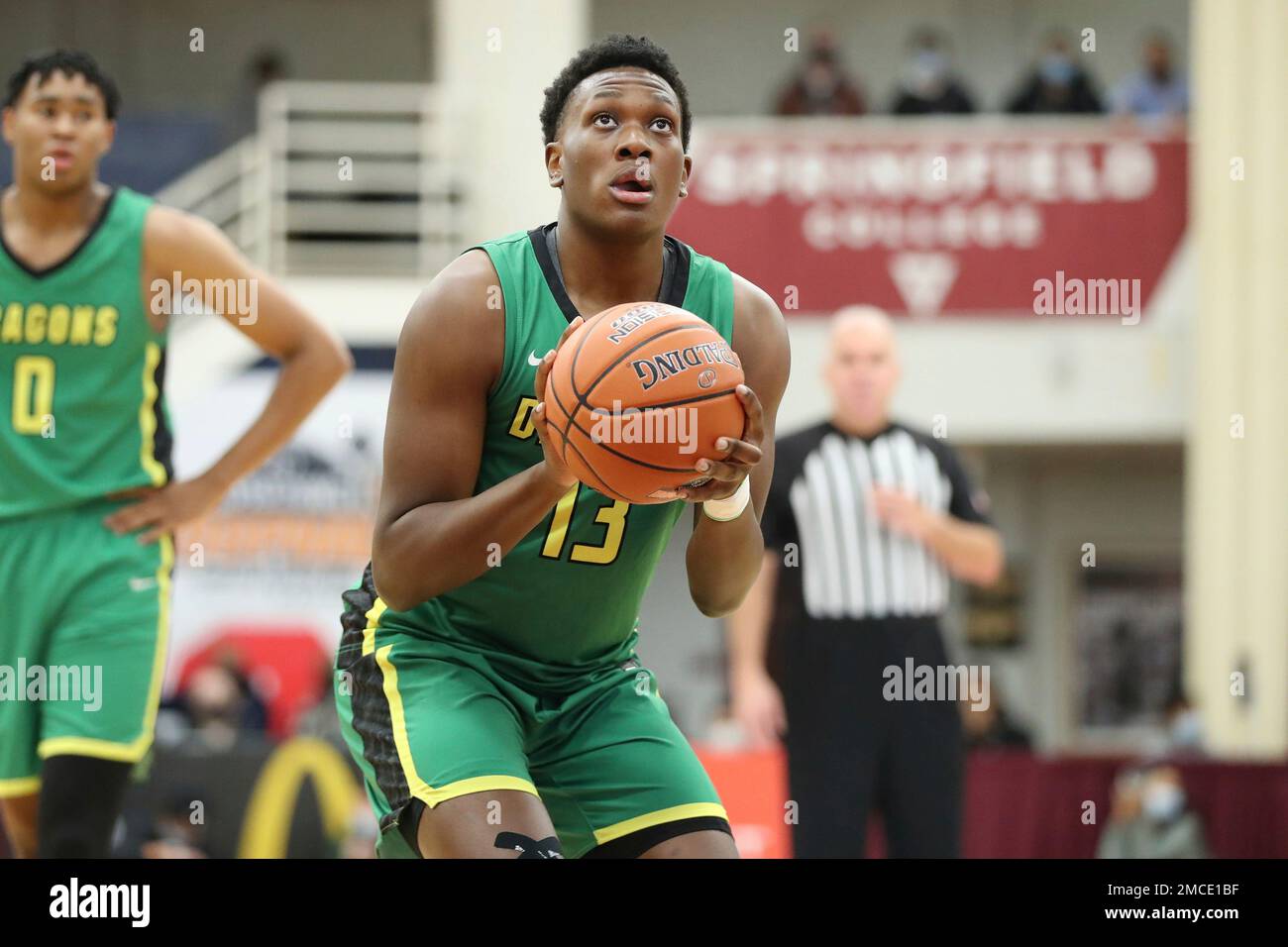 Arizona Compass Prep's Joshua Ola-Joseph #13 shoots a free throw against La  Lumiere during a high school basketball game at the Hoophall Classic,  Sunday, January 16, 2022, in Springfield, MA. La Lumiere