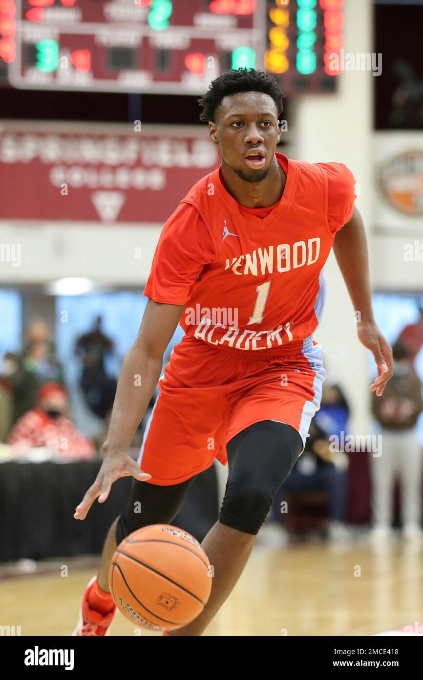 Kenwood's Davious Loury #1 in action against Roselle Catholic during a high  school basketball game at the Hoophall Classic, Sunday, January 16, 2022,  in Springfield, MA. (AP Photo/Gregory Payan Stock Photo - Alamy