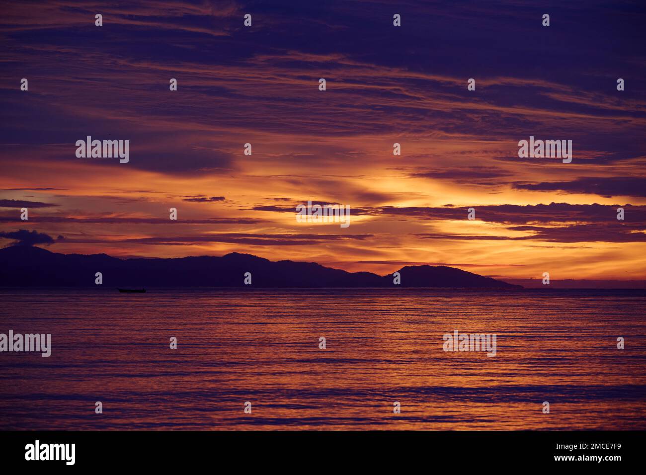 Beautiful sunset over the Raja Ampat Islands,Indonesia Stock Photo